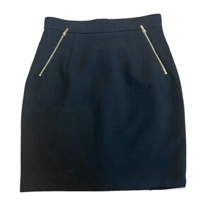 H&M black pencil mini skirt zippered Sz 8